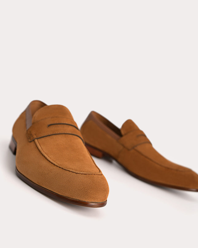 Textured Leather Penny Loafers