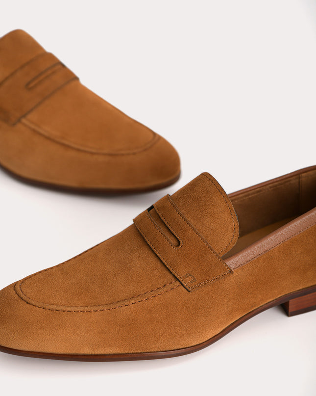 Textured Leather Penny Loafers