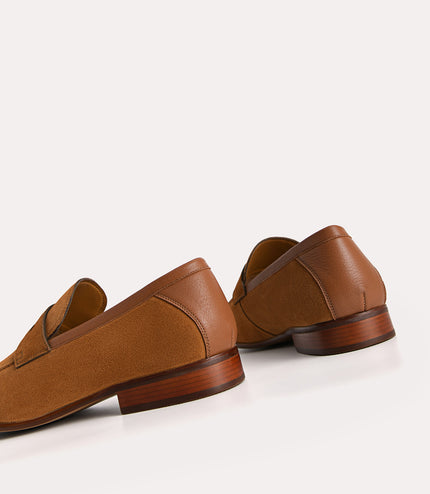 Textured Leather Penny Loafers