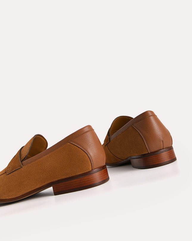 Textured Leather Penny Loafers