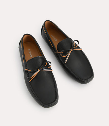 Textured Leather Moccasins