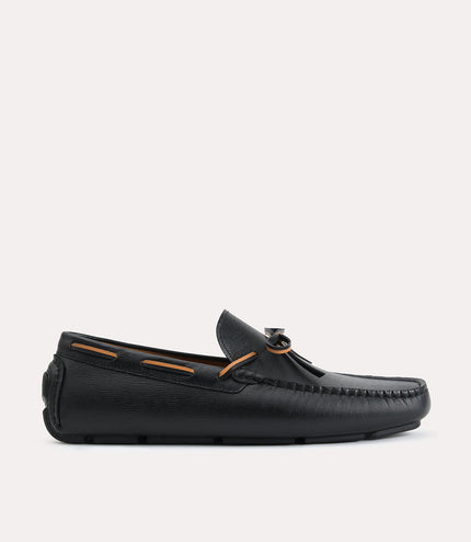 Textured Leather Moccasins