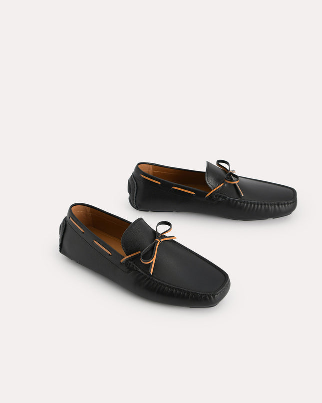 Textured Leather Moccasins