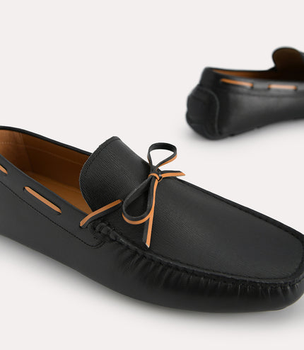 Textured Leather Moccasins