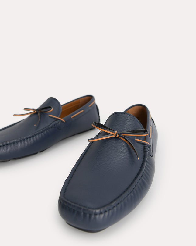 Textured Leather Moccasins