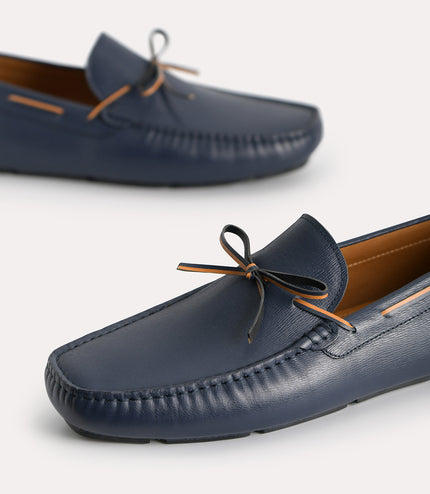 Textured Leather Moccasins