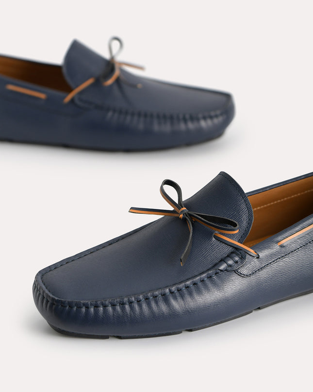 Textured Leather Moccasins
