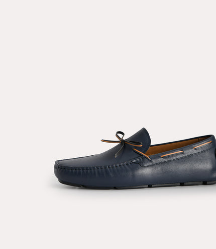 Textured Leather Moccasins
