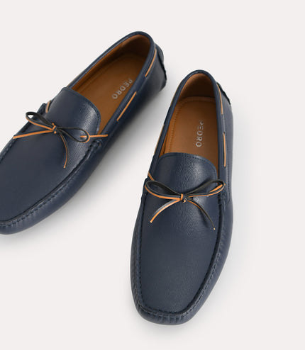 Textured Leather Moccasins