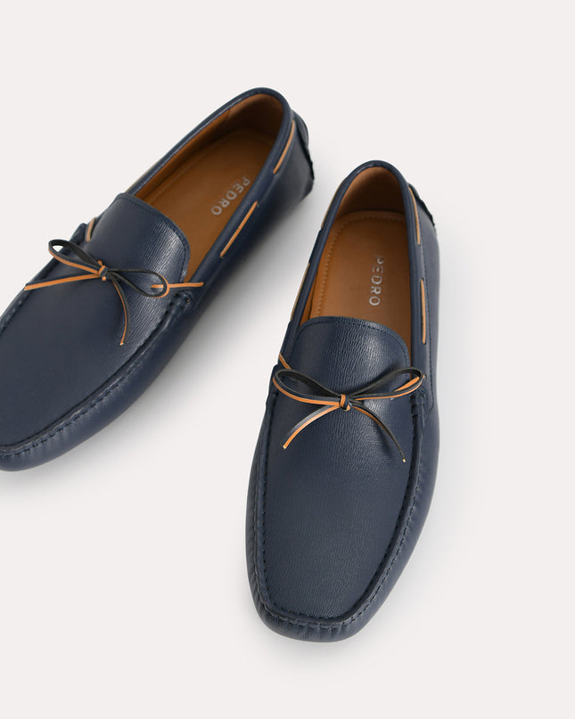 Textured Leather Moccasins