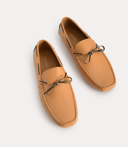 Textured Leather Moccasins