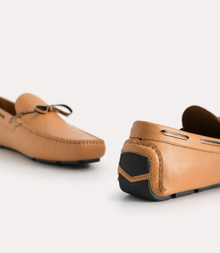 Textured Leather Moccasins