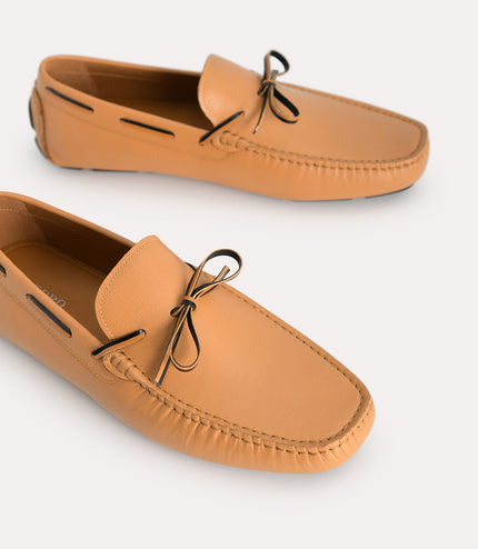 Textured Leather Moccasins