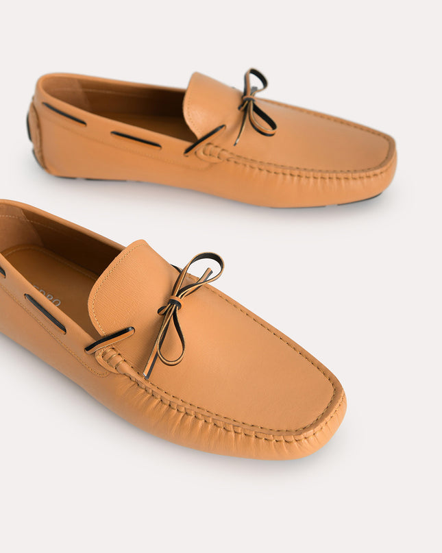 Textured Leather Moccasins