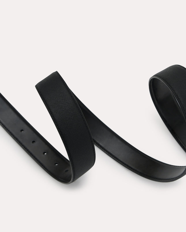 Textured Leather Reversible Pin Belt