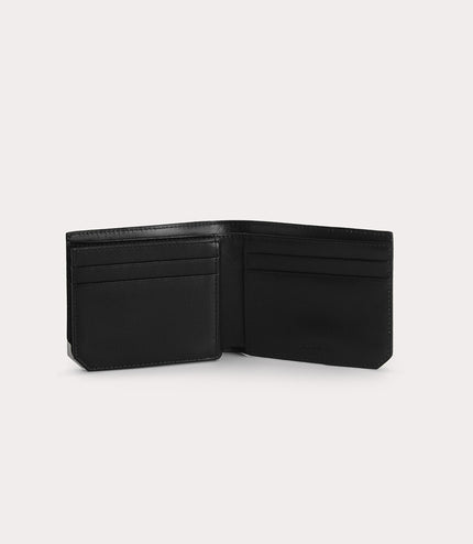 Textured Leather Bi-Fold Wallet with Flip