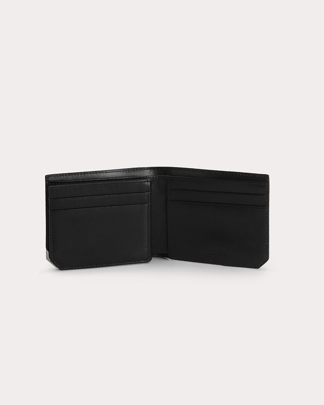Textured Leather Bi-Fold Wallet with Flip
