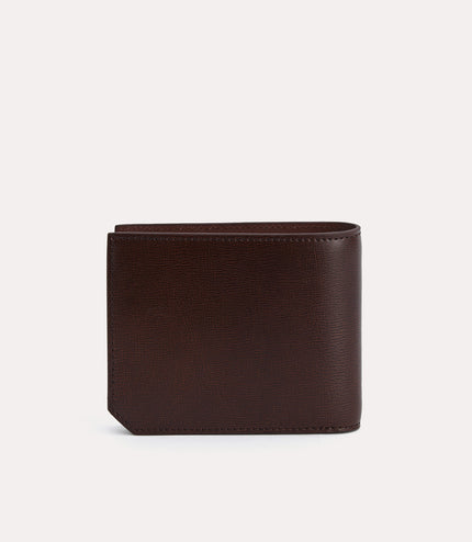 Textured Leather Bi-Fold Wallet with Flip