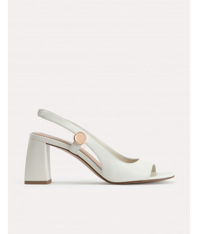 Leather Slingback Heeled Sandals