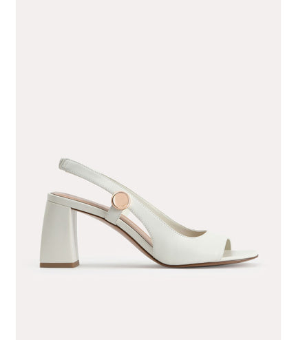 Leather Slingback Heeled Sandals