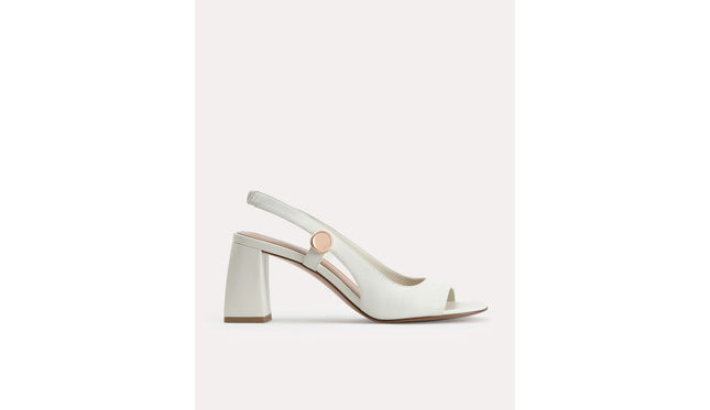 Leather Slingback Heeled Sandals