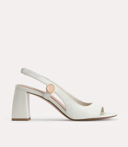Leather Slingback Heeled Sandals