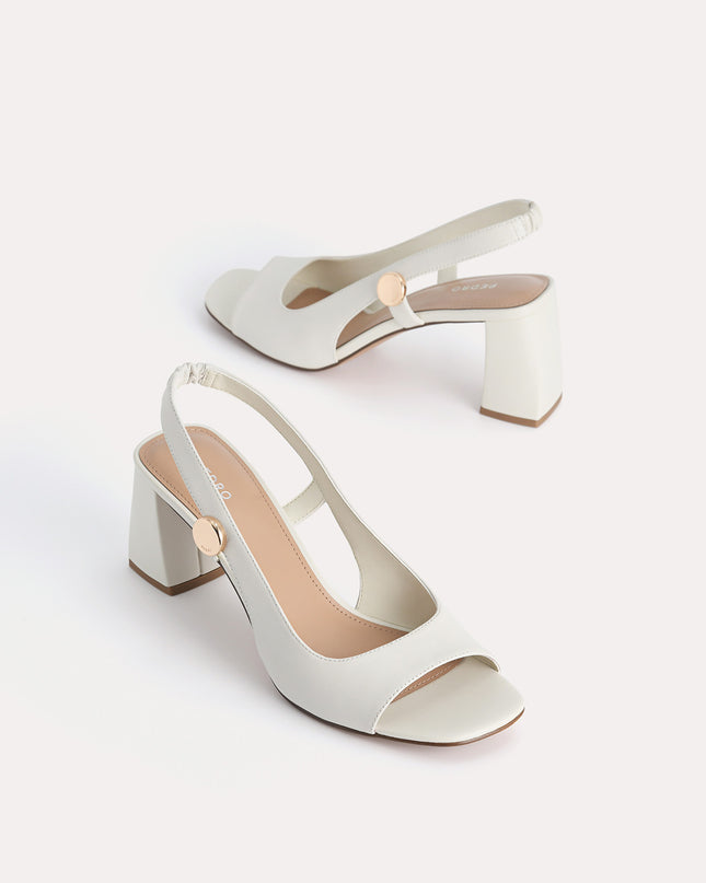 Leather Slingback Heeled Sandals
