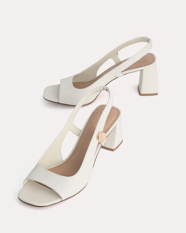 Leather Slingback Heeled Sandals