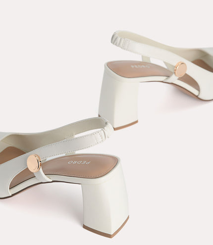 Leather Slingback Heeled Sandals