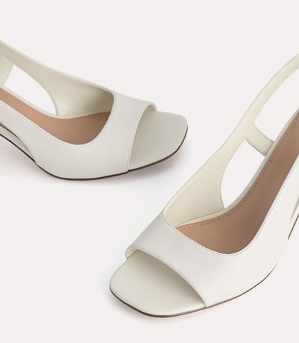 Leather Slingback Heeled Sandals