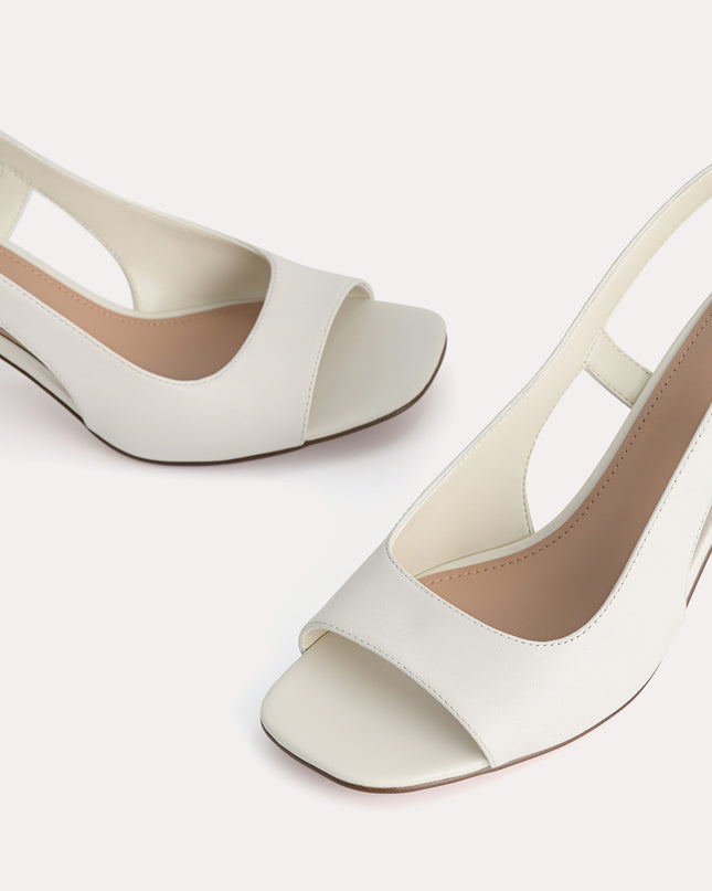 Leather Slingback Heeled Sandals