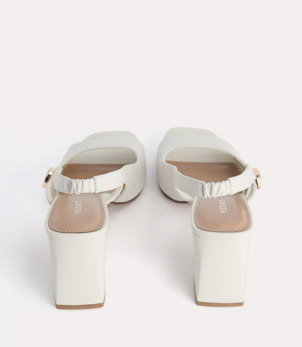 Leather Slingback Heeled Sandals