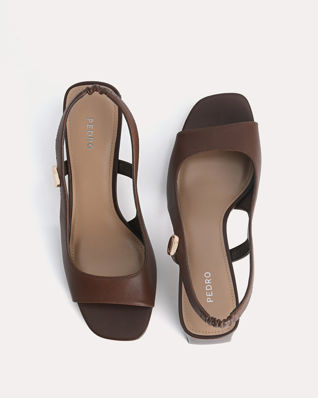 Leather Slingback Heeled Sandals