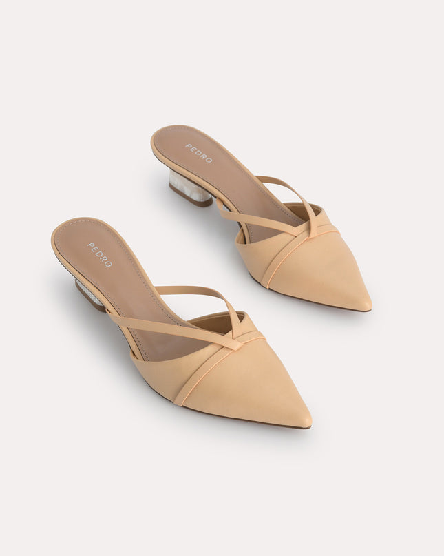 Leather Pointed Heeled Mules