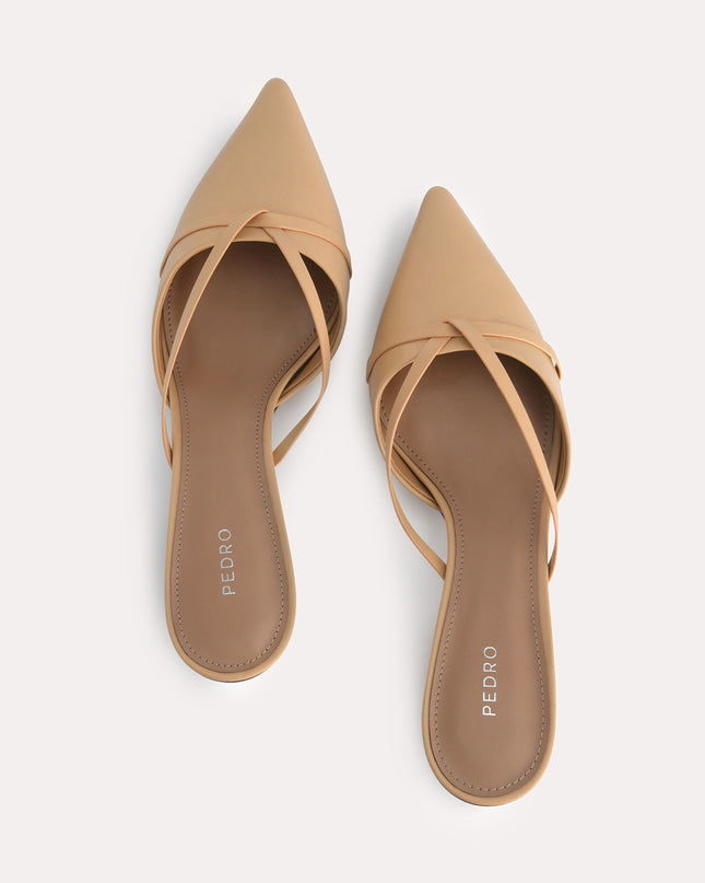 Leather Pointed Heeled Mules