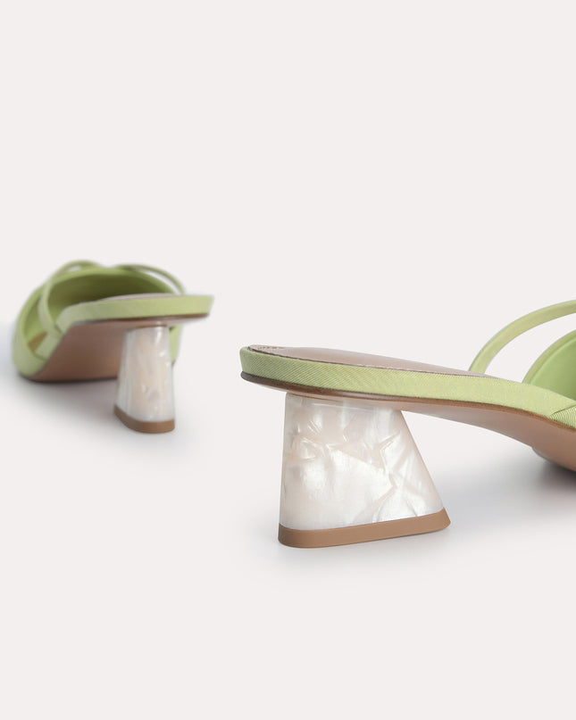Leather Pointed Heeled Mules