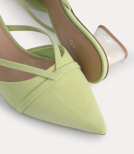 Leather Pointed Heeled Mules