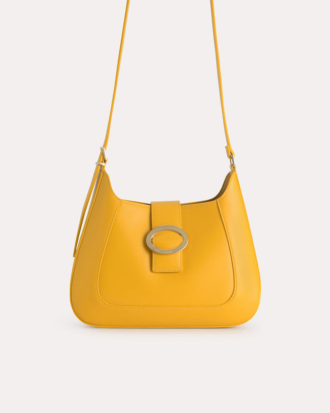 Top Handle Bag with Oval Buckle