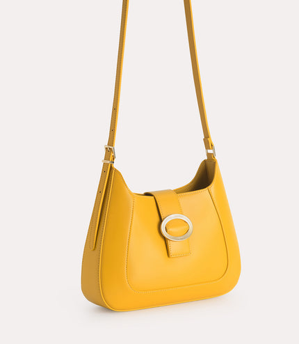 Top Handle Bag with Oval Buckle