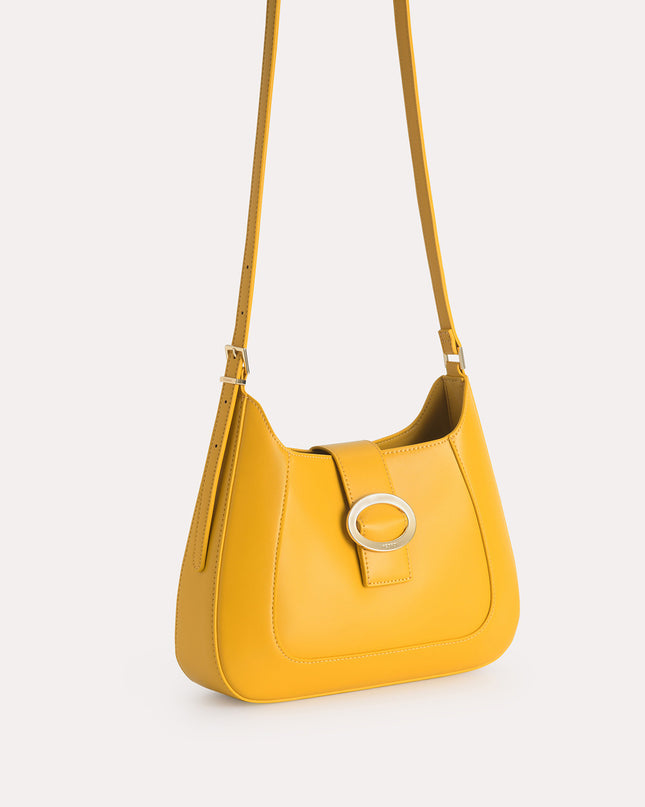 Top Handle Bag with Oval Buckle