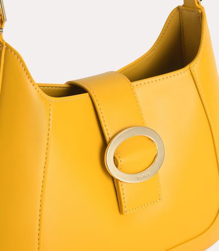 Top Handle Bag with Oval Buckle