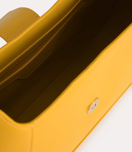 Top Handle Bag with Oval Buckle