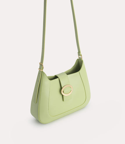 Top Handle Bag with Oval Buckle