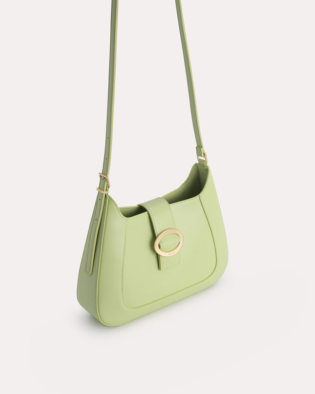 Top Handle Bag with Oval Buckle