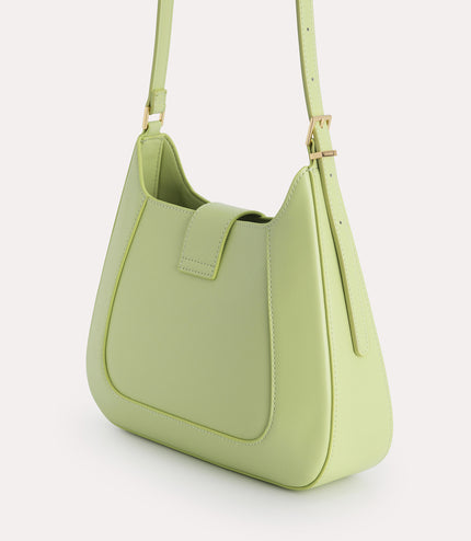 Top Handle Bag with Oval Buckle