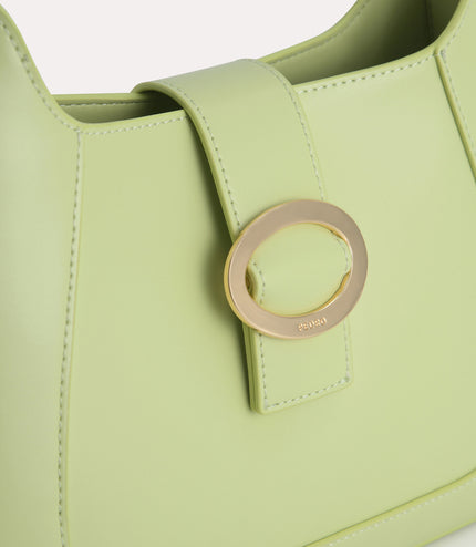 Top Handle Bag with Oval Buckle