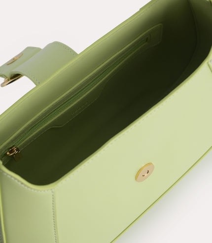 Top Handle Bag with Oval Buckle