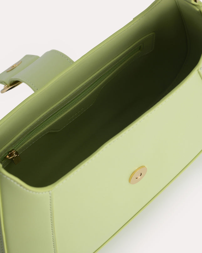 Top Handle Bag with Oval Buckle