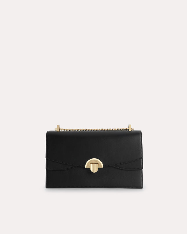 Shoulder Bag with Curved Flap