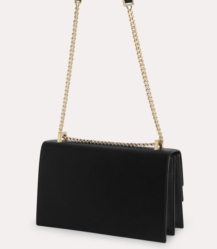 Shoulder Bag with Curved Flap